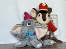 Disney Vintage DUMBO Elephant TIMOTHY Mouse Bean Bag Lot Plush Stuffed Animal