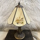 Meyda Tiffany Mini Lamp Mallard Duck Artist Signed Art Nouveau 11” VTG Tree Base