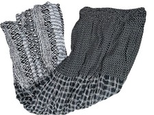 Koret Broomstick Skirt 3XL VTG Black White Geometric Stretch Hippie EUC Plus