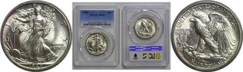 1942 Walking Liberty Half Dollar   PCGS MS-65