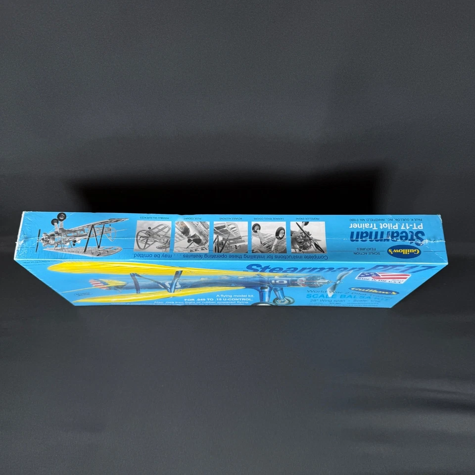 Balsa Wood Airplane Model Stearman Pt17 pilot trainer Guillows kit 803 - Image 2 of 4