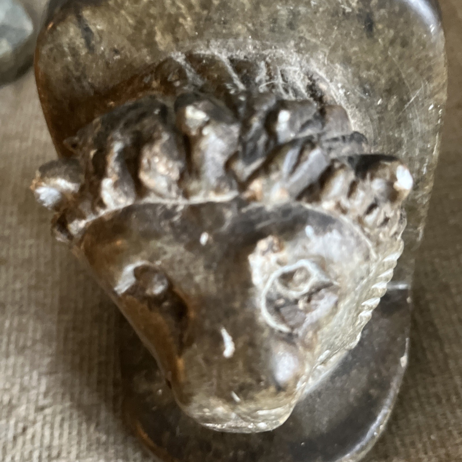 Hand Carved Stone Lion Head Original Book End Statue Sculpture Mukuna Heavy Rock