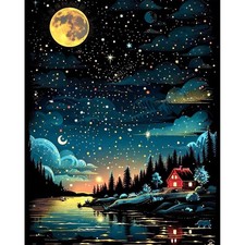 Paint by Numbers Kits for Adults-Moon Painting by Numbers Adults,Adult Paint by