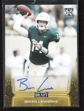 2020 Leaf #BA-BL1 Brian Lewerke Auto Autographs Gold Michigan State Spartans (B1