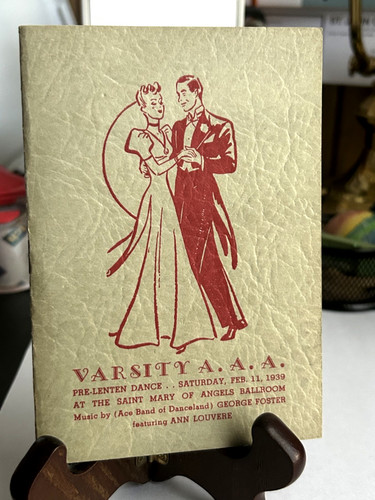 1939 DANCE PROGRAM-AT SAINT MARY OF ANGELS BALLROOM CHICAGO , ILL.