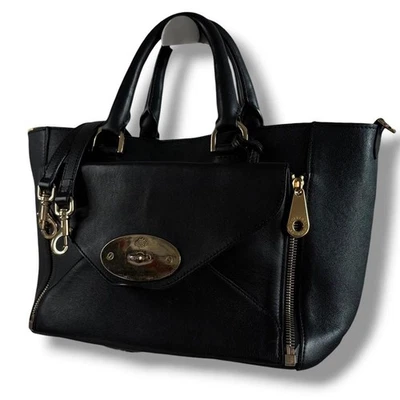 Sac à main bandoulière MULBERRY sac fourre-tout 2 voies cuir saule noir... - Photo 1/4