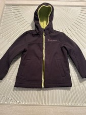 Free Country Kids Hooded Full Zip Fleece Lined Jacket Black/Green Size 5/6