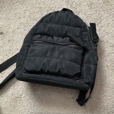 Black Unisex Kids Mini Polyester Backpack, Zip Closure, Adjustable Strap