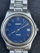 Tissot PR 50 Herren Quarz Armbanduhr Edelstahl silber/blau Datum Saphir 5 …