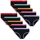 10 girls briefs black cotton underpants sports elastic band underwear