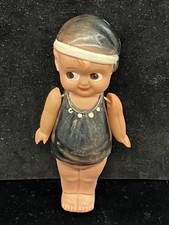 Antique 1930's Jointed 5.5" Celluloid Doll - Nightie  Cap Kewpie Style Japan