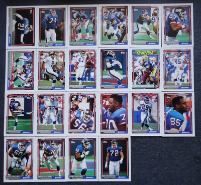 1992 Topps New York Giants Team Set of 22 Football Cards