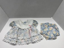 vintage baby dress and bloomer set Floral Lace Accents Size 0-3 Month Girl