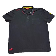 Official Scuderia Ferrari Racing Polo Shirt Men  s L Black Short Sleeve Puma