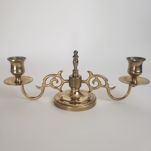 VTG Baldwin Brass 2 Arm Candelabra For Mantle Or Centerpiece 11" Wide. Nice - Picture 5 of 9