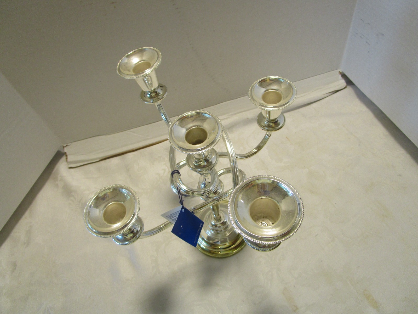 Vintage Mayfair Silver Plated 5-Arm Candelabra Candle Holder 10.6” T England