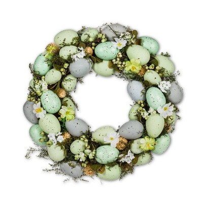 Easter Egg Wreath 31 cm Diameter Speckled Lilac and Green Eggs Spring Hanger