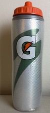 Gatorade 30oz Insulated Squeeze Water Bottle   Gray/Orange   New