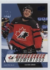 2024 Team Canada Juniors Prospectus Momentous Electric Blue /199 Easton Cowan