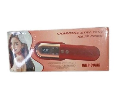 Straight Comb Temperature Control Hair Straightener Red Anti Scald 3 Level Heat