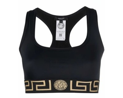 Versace La Greca Cropped Sports Bra Size 2 Rrp £285 #S353