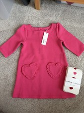 Janie and Jack Quilted Heart Dress Bright Pink Girls Size 3T Valentines Day