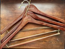 Vintage 3 - POLO RALPH LAUREN LOGO Lacquered Wood Clothes Suit Hanger Pants Coat