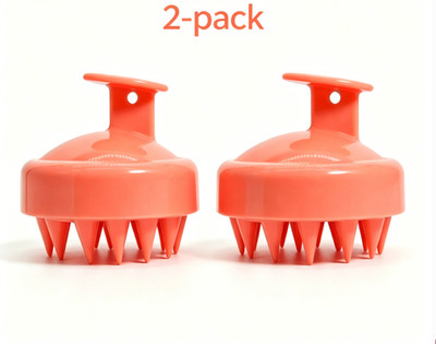 2-pack of silicone scalp massage brushes for shampooing and further cleaning.