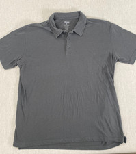 True Classic Polo Shirt Mens XL Gray Short Sleeve Collared Side Slits Casual