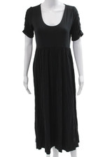 Hatch Womens Black Maternity Maxi Dress Short Sleeve Rayon Spandex Size S