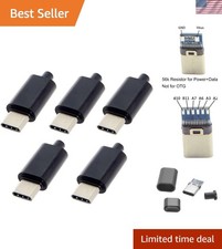 Versatile 5 Pack USB C Connectors - 3.1 Type C 24Pin Male Plug for Easy Repairs