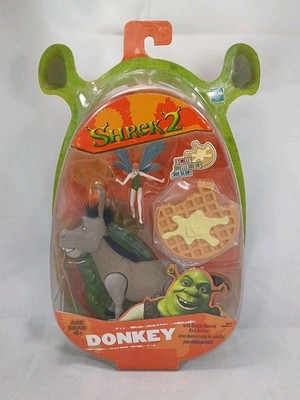Vintage SHREK 2 Far Far Away DONKEY Action Figure Pixie & Waffle Hasbro 2004 NEW