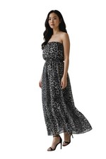 NWOT Forever 21 Chiffon Strapless Leopard Print Maxi Dress - Small