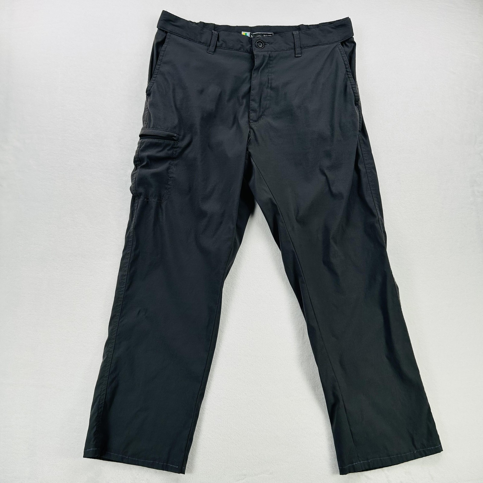 Mens 34x30 Black Classic Fit Stretch Tech Outdoor Cargo Pocket
