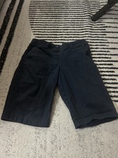 Izod Shorts Youth 16 28x9 Navy Blue Bermuda Flat Front Chino School Wear