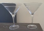 Pair of Crate & Barrel Krosno CALLAWAY Crystal Martini Glass Poland 7”