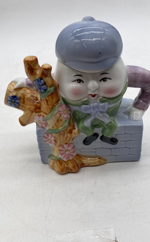 Feitx Multicolor Collectible Whimsical Humpty Dumpty Teapot With Lid