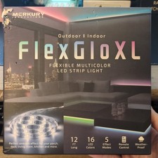 FlexGlo XL 12 pieds bande lumineuse LED, revêtement résistant aux intempéries, télécommande 24 touches.
