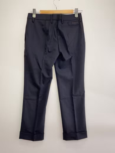 PRADA 17SS virgin wool pleated slacks/ straight pants/ size 40/ wool/ NVY/ P2925 thumbnail 2