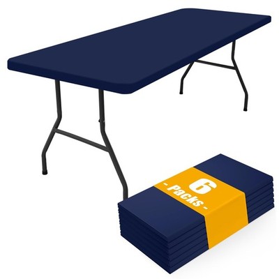 Smiry 6 Pack Rectangle Picnic Table Cloth, Waterproof Elastic Fitted Tablecloths