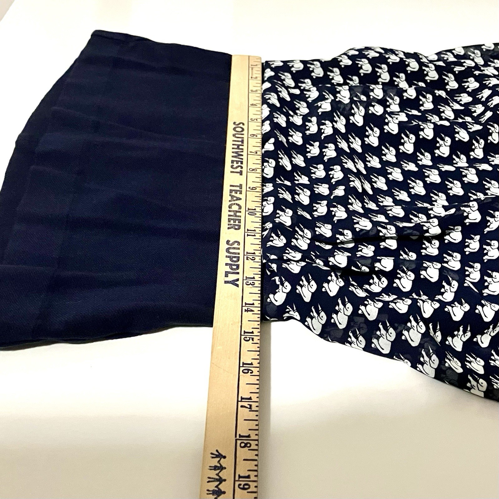 Cabi Parade Blouse Women’s S Blue Elephant Print Sheer Zipper Back V Neck Boho