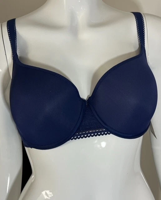 Nuevo Sujetador Camiseta Passionata by Chantelle Marta Plunge, Nuevo con Etiquetas 32DDD Color Azul Marino Foto 4 de 4