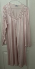 Vtg VANITY FAIR Women s Night Gown Robe Light Pink 1970 s Sz M, Made In USA