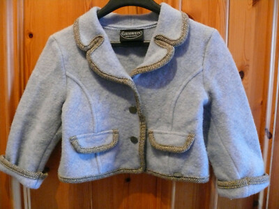 Giesswein süsse Trachtenjacke, 116, hellblau, Wolle, Baumwolle
