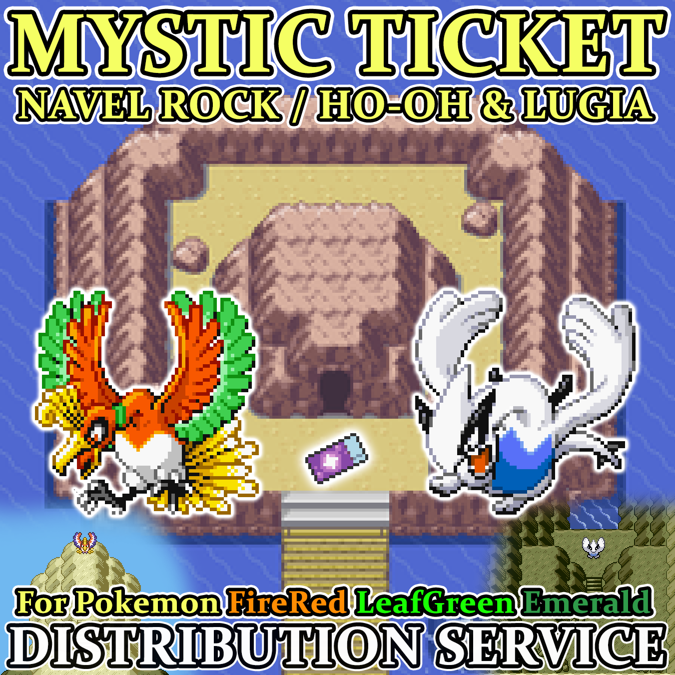 Pokemon Mystic Ticket Navel Rock Lugia Event LeafGreen Emerald |