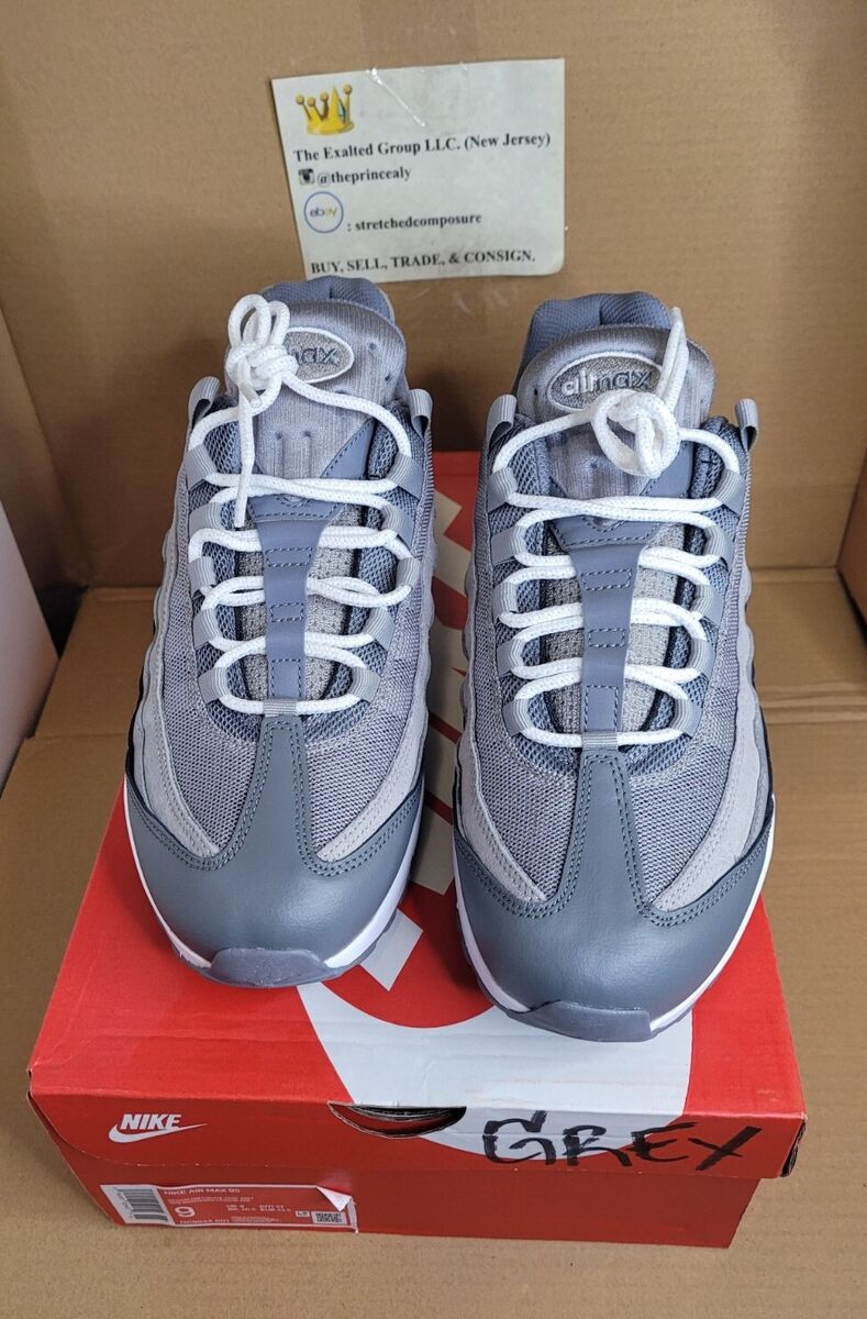 Nike Air Max 95 Medium Grey White Running Shoes DC9844-001 Nike Air Max 95 Medium Grey White Running Shoes DC9844-001