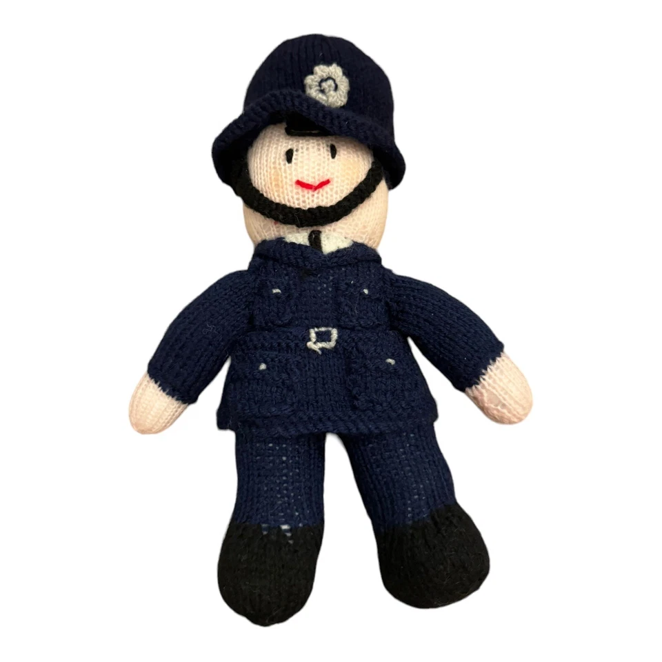 Vintage Handmade Small Crocheted British Policeman Plush 12 in Unique Detail - Image 2 of 4