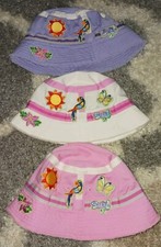Lot of 3 Childrens Place Girls Floral Summer Bucket Hats Pink Purple White