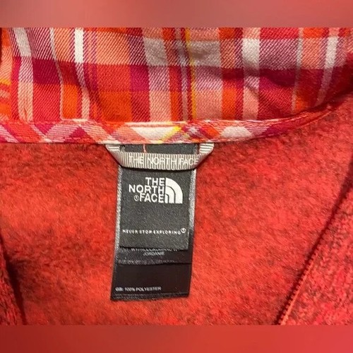 The North Face Women's Crescent Hooded KnitVest - Heather Red & Plaid - L - Picture 5 of 7