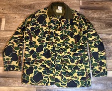 Vintage SafTbak Shirt Brown Green Camo Frog Skin Jacket Hunting Sz Lg USA Made